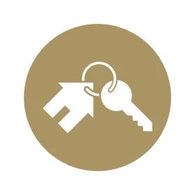 Key and house symbol graphic