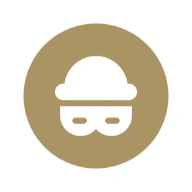 Minimalist thief mask logo design